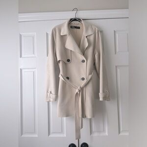 Zara microsuede soft trench jacket